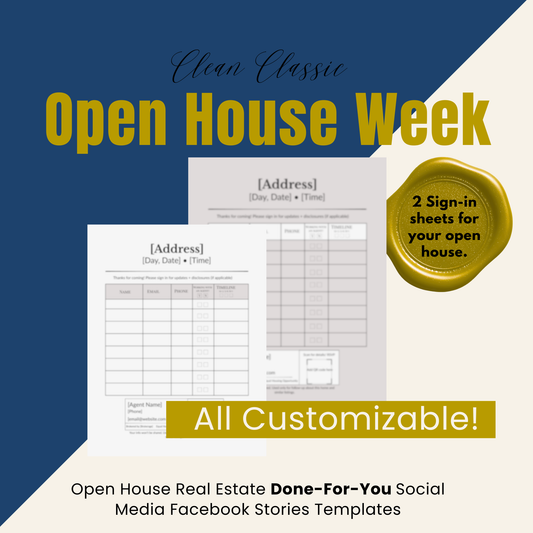 Open House Week Kit — Real Estate Canva Templates + Copy Pack