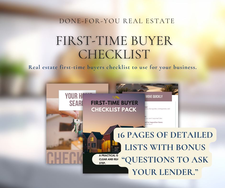 First-Time Buyer Checklist (Canva + Printable PDF)
