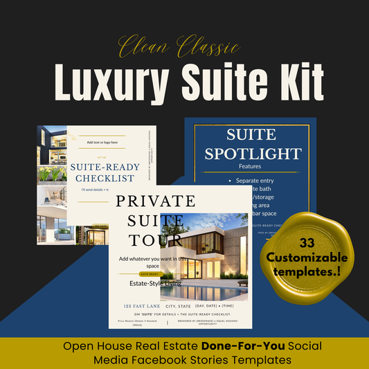 Brandable Luxury SUITE Kit — Premium Agent Canva Marketing Kit