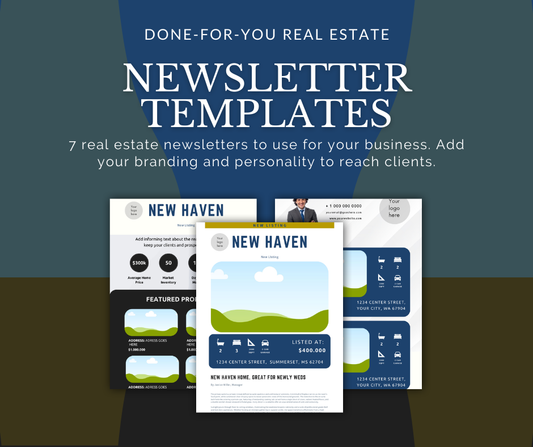 New Haven Realtor Newsletter Kit — 7-Page Canva Template
