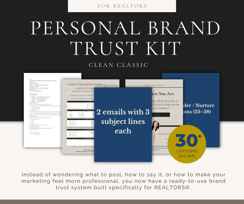 Personal Brand Trust Kit – Canva Marketing Templates for REALTORS